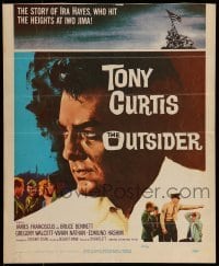 2p369 OUTSIDER WC 1962 great close up art of Tony Curtis as Ira Hayes of Iwo Jima fame!