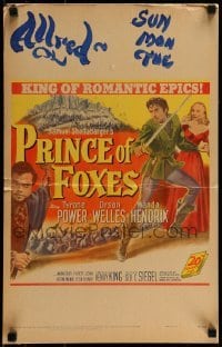 2p374 PRINCE OF FOXES WC 1949 Orson Welles, Tyrone Power w/sword protects pretty Wanda Hendrix!