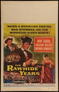 2p375 RAWHIDE YEARS WC 1955 poker playing Tony Curtis + sexy Colleen Miller & Arthur Kennedy!