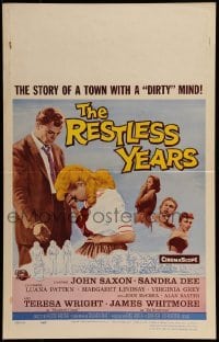 2p378 RESTLESS YEARS WC 1958 John Saxon & Sandra Dee are condemned by a town with a dirty mind!