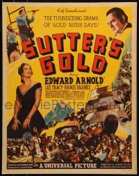 2p396 SUTTER'S GOLD WC 1936 Edward Arnold & Binnie Barnes in the California Gold Rush!