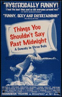 2p402 THINGS YOU SHOULDN'T SAY PAST MIDNIGHT stage play WC 1990s a comedy in three beds!