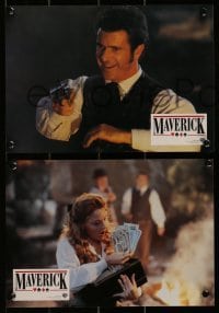 2p108 MAVERICK 15 German LCs 1994 Mel Gibson, Jodie Foster, James Garner, Coburn, gambling!