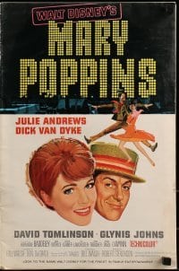 2p092 MARY POPPINS pressbook 1964 Julie Andrews & Dick Van Dyke in Disney musical classic!