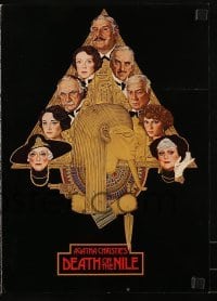 2p166 DEATH ON THE NILE promo brochure 1978 Peter Ustinov, Agatha Christie, great Amsel art!