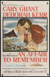 2r028 AFFAIR TO REMEMBER 1sh 1957 romantic c/u art of Cary Grant about to kiss Deborah Kerr!