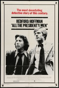 2r042 ALL THE PRESIDENT'S MEN 1sh 1976 Dustin Hoffman & Robert Redford as Woodward & Bernstein!