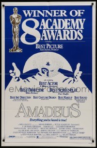 2r047 AMADEUS awards 1sh 1984 Milos Foreman, Mozart biography, winner of 8 Academy Awards!
