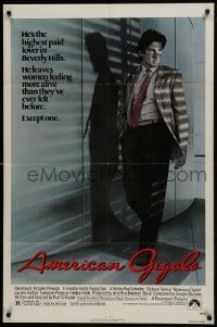 2r050 AMERICAN GIGOLO 1sh 1980 male prostitute Richard Gere is being framed for murder!