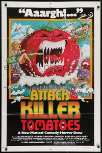 2r081 ATTACK OF THE KILLER TOMATOES 1sh 1979 wacky monster artwork by David Weisman!