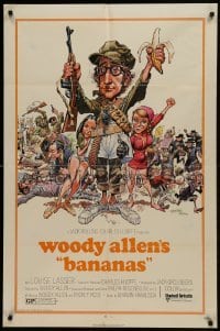 2r096 BANANAS 1sh 1971 great artwork of Woody Allen by E.C. Comics artist Jack Davis!