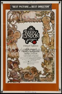 2r101 BARRY LYNDON 1sh 1975 Stanley Kubrick, Ryan O'Neal, great colorful art of cast by Gehm!