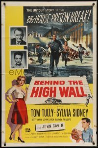 2r109 BEHIND THE HIGH WALL 1sh 1956 Tom Tully, Sylvia Sidney, big house prison break!