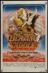 2r139 BLAZING SADDLES 1sh 1974 Mel Brooks western, art of Cleavon Little by Alvin & Goldschmidt!