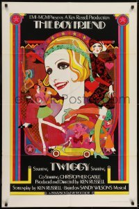2r156 BOY FRIEND int'l 1sh 1971 Russell, great images of Twiggy, Tommy Tune, dancers on white background