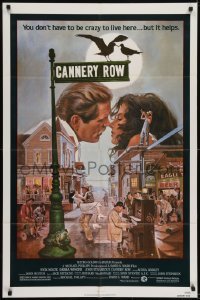 2r191 CANNERY ROW 1sh 1982 cool art of Nick Nolte about to kiss Debra Winger by John Solie!