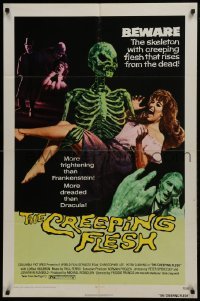 2r254 CREEPING FLESH 1sh 1972 Christopher Lee, Peter Cushing, cool art of skeleton holding girl!