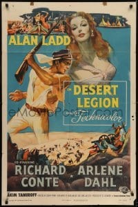 2r289 DESERT LEGION 1sh 1953 art of Alan Ladd in the French Foreign Legion & sexy Arlene Dahl!