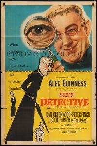 2r291 DETECTIVE 1sh 1954 great close-up image & artwork of Alec Guinness!