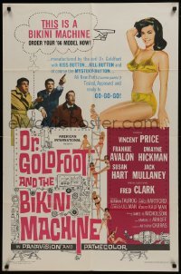 2r326 DR. GOLDFOOT & THE BIKINI MACHINE 1sh 1965 Vincent Price, sexy babes with kiss & kill buttons!