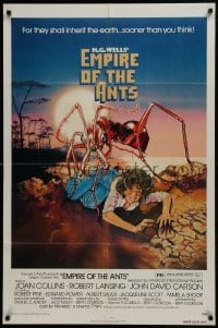 2r348 EMPIRE OF THE ANTS 1sh 1977 H.G. Wells, great Drew Struzan art of monster attacking!