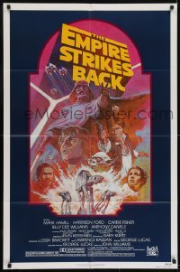 2r349 EMPIRE STRIKES BACK NSS style 1sh R1982 George Lucas sci-fi classic, cool artwork by Tom Jung!