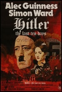 2r510 HITLER: THE LAST TEN DAYS English 1sh 1973 Alec Guinness as Adolf, Kunstmann as Eva Braun!