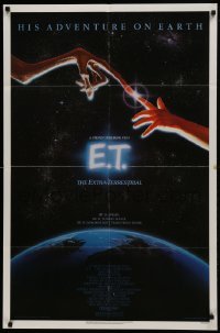 2r341 E.T. THE EXTRA TERRESTRIAL studio style 1sh 1982 Drew Barrymore, Steven Spielberg, Alvin art!