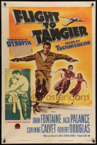 2r395 FLIGHT TO TANGIER 3D 1sh 1953 Joan Fontaine & Jack Palance in new perfected Dynoptic 3-D!