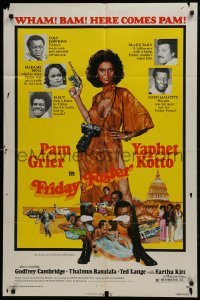 2r415 FRIDAY FOSTER 1sh 1976 artwork of sexiest Pam Grier with gun and camera!