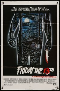 2r416 FRIDAY THE 13th 1sh 1980 great Alex Ebel art, slasher classic, 24 hours of terror!