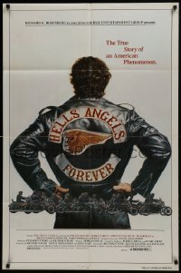 2r494 HELL'S ANGELS FOREVER 1sh 1983 cool art of biker gang on motorcycles by Charles Lilly!