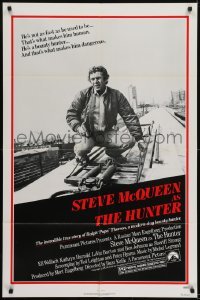 2r536 HUNTER 1sh 1980 great image of bounty hunter Steve McQueen!
