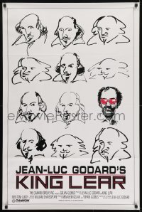 2r573 KING LEAR 1sh 1987 Jean-Luc Godard sci-fi, cool art of William Shakespeare!