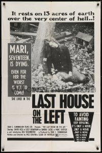 2r592 LAST HOUSE ON THE LEFT 1sh 1972 first Wes Craven, it's only a movie, it's only a movie!