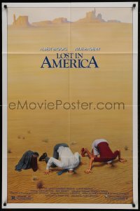 2r626 LOST IN AMERICA 1sh 1985 Lettick art of Albert Brooks & Julie Hagerty w/heads in sand!