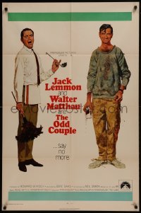 2r707 ODD COUPLE int'l 1sh 1968 art of best friends Walter Matthau & Jack Lemmon by Robert McGinnis!