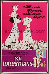 2r716 ONE HUNDRED & ONE DALMATIANS 1sh R1969 most classic Walt Disney canine family cartoon!