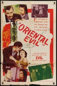2r719 ORIENTAL EVIL 1sh 1951 Man's Fate is sealed in the Evil of the Orient, Martha Hyer!