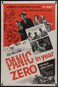 2r726 PANIC IN YEAR ZERO style A 1sh 1962 Ray Milland, Hagen, Frankie Avalon, orgy of looting & lust!