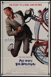 2r732 PEE-WEE'S BIG ADVENTURE 1sh 1985 Tim Burton, best image of Paul Reubens & his beloved bike!
