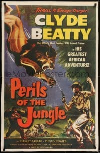 2r735 PERILS OF THE JUNGLE 1sh 1953 Clyde Beatty in his great African adventure!