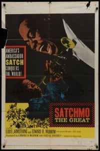 2r796 SATCHMO THE GREAT 1sh 1957 wonderful image of Louis Armstrong playing trumpet & singing!