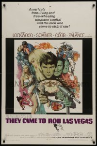 2r896 THEY CAME TO ROB LAS VEGAS 1sh 1968 Gary Lockwood, cool McCarthy art including roulette wheel