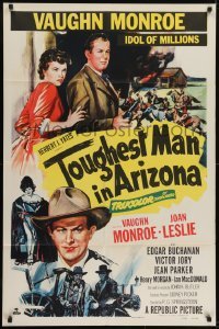 2r933 TOUGHEST MAN IN ARIZONA 1sh 1952 art of Vaughn Monroe, Idol of Millions & Joan Leslie!