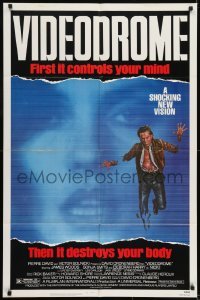 2r953 VIDEODROME 1sh 1983 David Cronenberg, James Woods, Debbie Harry, sci-fi!
