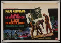 2s091 COOL HAND LUKE linen Belgian 1967 Paul Newman prison escape classic, different Ray artwork!
