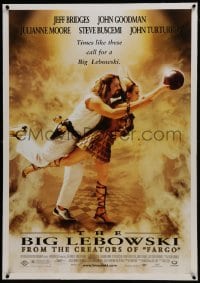 2s167 BIG LEBOWSKI linen 1sh 1998 Coen Bros cult classic, Jeff Bridges bowling w/Julianne Moore!