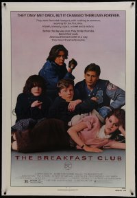 2s172 BREAKFAST CLUB linen 1sh 1985 John Hughes, Estevez, Molly Ringwald, Judd Nelson, cult classic!