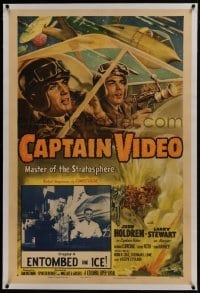 2s180 CAPTAIN VIDEO: MASTER OF THE STRATOSPHERE linen chapter 4 1sh 1951 cool art, Entombed in Ice!